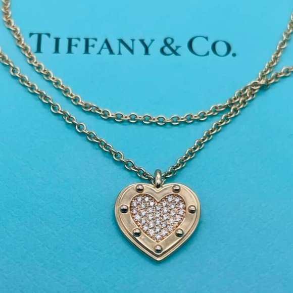 Tiffany & Co 18ct Rose Gold & Diamond Love Heart & Key Bracelet - Picture 3 of 4